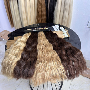 Extensions de cheveux Nasa Hair Bulk, cheveux vietnamiens Remy, double trame, couleur claire, ondulation naturelle, 50 cm/60 cm, 100 grammes - Product Image 2