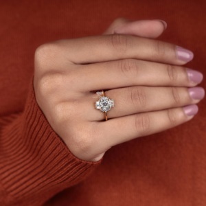 Anillo de Compromiso Vintage con Diamante Cultivado en Laboratorio, Oro Amarillo de 14K, Corte Redondo, Estilo Art Deco, Anillo de Novia para Mujer, Proveedor Mayorista - Product Image 2