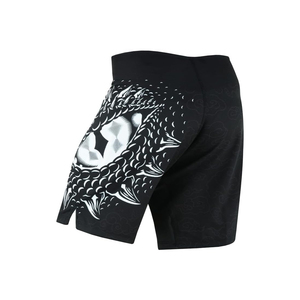 Pantalones Cortos de Boxeo Unisex Negros con Estampado Digital, de Secado Rápido, Corte Holgado, Estilo Muay Thai, 100% Poliéster, Diseño de Dragón - Product Image 6