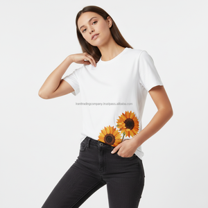 T-shirt unisexe d'été 100 % coton personnalisé avec logo, anti-boulochage, épais, haute qualité, vente en gros - Product Image 2