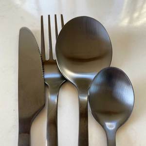 Top Quality Luxury Black Metal Cutlery <b>Set</b> in Wholesale Price For Restaurant Hotel Wedding Use - Product Image 3