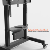 AUKI Dudukan TV Elektrik Modern Beroda, Dapat Diputar, Tinggi Dapat Disesuaikan, Baja Tugas Berat Standar, Untuk TV 90 Inci, VESA 800X600