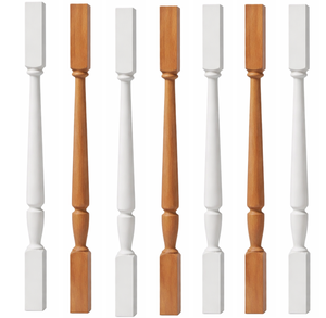 Balaustres y Pasamanos Cuadrados de Roble Rojo de Primera Calidad, Piezas Modernas para Escaleras de Hoteles y Villas, Ecológicos y Duraderos - Product Image 1