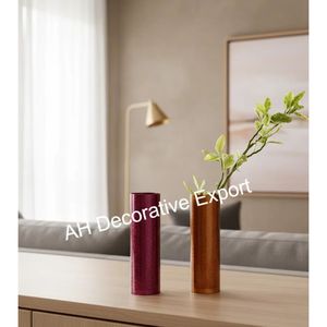 Ensemble de vases cylindriques en métal moderne avec paillettes, finition mate, couleur personnalisée, vases à fleurs de table hauts, décoration pour la maison et les mariages - Product Image 2