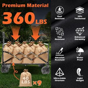 Carrito Plegable de 2 Niveles con Ruedas para Playa, Campamento, Deportes y Jardín - Carrito de Camping Versátil y Plegable - Product Image 5