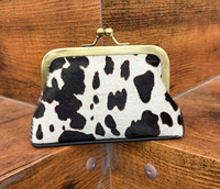 Nouveau 2024 personnalisé imprimé Animal en cuir véritable sac à monnaie personnaliser fermoir femmes peau de vache porte-monnaie pochette d'argent avec boucle baiser serrure