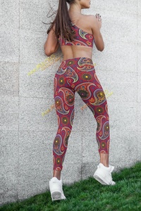 Pantalones de Yoga Fruncidos para Mujer, Leggings de Cintura Alta con Efecto Push-Up, Estampado por Transferencia Térmica, Transpirables, Protección UV, Largo hasta el Tobillo, Invierno - Product Image 2