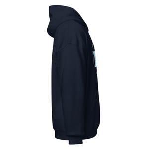 Sweat-shirt à capuche unisexe bleu marine avec motif brodé circulaire, en molleton, à manches longues, décontracté, pour l'hiver - Product Image 4