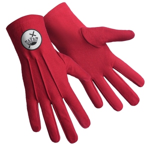 Guantes de Algodón Rojos con Parche Blanco de la Hermandad Lady Knights Cyrene - Product Image 3