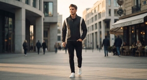 MEN PREMIUM SIDE CALLIGRAPHY COTTON <b>JACKET</b> CASUAL STREETWEAR <b>ZIP</b> <b>UP</b> <b>JACKET</b> - Product Image 4