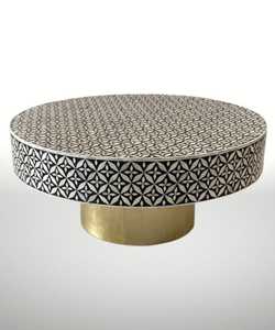 Table basse de luxe artisanale en os incrusté, écologique, table centrale moderne, meuble décoratif pour salon, décoration artisanale pour la maison - Product Image 1