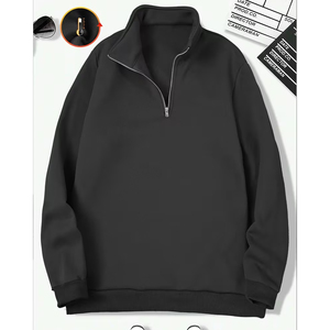 เสื้อสเวตเชิ้ตซิปหนึ่งในสี่สำหรับผู้ชายไซส์ใหญ่ แบบสั่งทำพิเศษ OEM เสื้อพูลโอเวอร์ลำลอง สตรีทแวร์ แบรนด์เสื้อผ้าจากสหรัฐอเมริกา - Product Image 1
