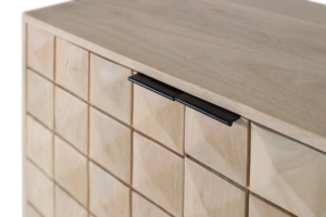 Meuble d'appoint multifonctionnel en bois de manguier massif de style vintage, meuble de rangement classique pour salon, mini-meuble - Product Image 5
