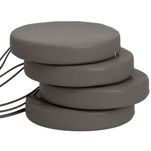 Set di 4 Cuscini Circolari Grigio Scuro per Terrazza Esterna - Solo Cuscini - Product Image 5