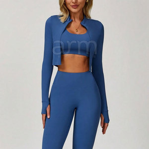 Conjunto de Yoga de 3 Piezas para Mujer, Último Estilo, MOQ Bajo, Venta Directa de Fábrica, Conjunto de Yoga de Alta Calidad - Product Image 6