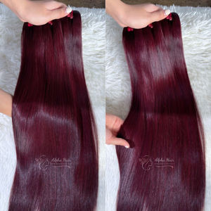 Extensiones de cabello humano liso de hueso suave y crudo al por mayor de calidad superior de aspecto natural vibrante Cabelo Humano Genius Weft Bundles - Product Image 3