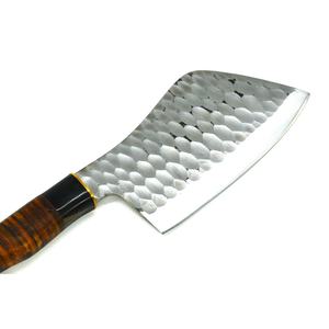 Cuchillo de Chef JEXMOO OEM Hecho a Mano de Acero Inoxidable de Grado Industrial, Multifuncional, con Patrón de Gota de Lluvia y Funda de Cuero - Product Image 3