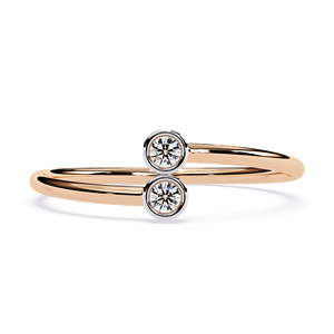 Luxury 10K <b>Gold</b> Round Lab-Grown Diamond Three Stone Engagement <b>Ring</b> with Tapered Side Diamonds IGI Certified Trendy Style - Product Image 2