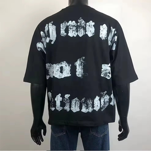 Camiseta Unisex de Lujo 100% Algodón, de Alta Calidad, con Logotipo Personalizado, Corte Cuadrado, Oversize, Diseño Liso, Camiseta Blanca para Hombre - Product Image 4