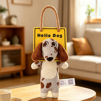 En gros, Porte-clés en peluche mini Teckel mignon, poupée chien en peluche douce, breloque de sac, pendentif de sac à dos, accessoire de dessin animé