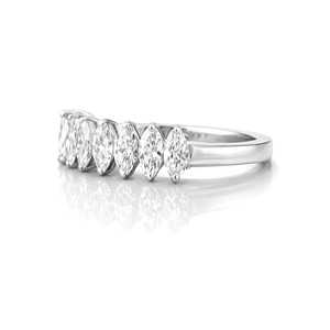 Minimalist10k 14k 18K Solid Gold Wedding Band Full Marquise Diamond Eternity <b>Ring</b> <b>Stack</b> Band Fine Jewelry for Women - Product Image 4
