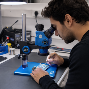 Microscopio Estéreo Trinocular con Zoom de 6X-45X |   Interfaz CTV de 0.5X |   Microscopio para Reparación de Teléfonos |   Banco de Trabajo Grande para Herramientas Ópticas de Precisión - Product Image 6