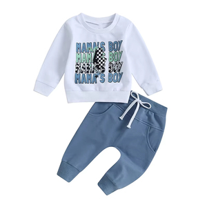 Ensemble de survêtement d'hiver pour enfants, fabricant OEM, vente en gros, coton de haute qualité, sweat à capuche et pantalon de jogging, doux, chaud, vêtements décontractés - Product Image 5