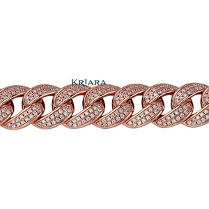สร้อยข้อมือเพชรเลี้ยงในห้องปฏิบัติการชุบทอง 18K เงินแท้ 925 สำหรับผู้ชาย สไตล์ฮิปฮอป ทรงกลมเจียระไนแบบบริลเลียนท์ เหมาะสำหรับสวมใส่ทุกวัน โซ่โลหะมีค่า - Product Image 2