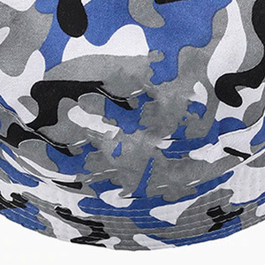 Camouflage Bucket <b>Hat</b> Unisex 6-Panel Adjustable Spring Summer Casual Adult <b>Hat</b> Blue Gray <b>White</b> Pattern - Product Image 3