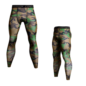 Leggings de compression camouflage pleine longueur pour hommes, taille élastique, en Spandex et Polyester, pour le sport - Product Image 6