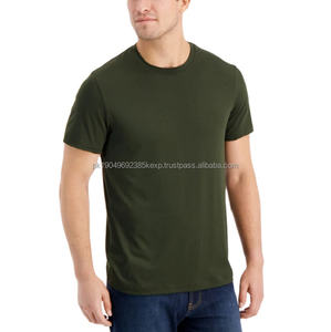Venta al por Mayor Directa de Fábrica de Camisetas de Color Sólido para Hombre, Diseño de Marca y Logotipo Personalizados, Lisas - Product Image 1