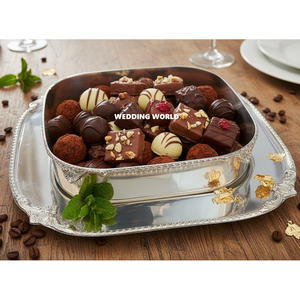 Bol à chocolat en métal nickelé, décoratif, design élégant, bol à bonbons classique, bol à chocolat en métal fantaisie - Product Image 3