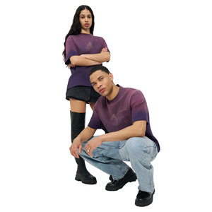 Camiseta con efecto acid wash unisex, de algodón suave, cuello redondo, manga corta, estilo desgastado con efecto descolorido por el sol, último estilo para hombre/mujer - Product Image 1