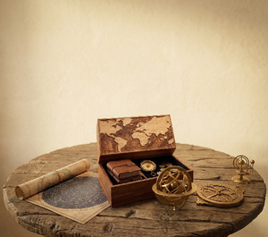 Caja de Joyería Mini de Madera Premium con Diseño de Mapa del Mundo, Caja para Guardar Joyas para Damas, Estuche de Almacenamiento de Joyas de Estilo Antiguo Hecho a Mano - Product Image 2