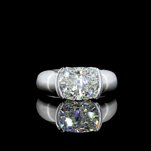 Anillo de Compromiso Solitario con Diamante Cultivado en Laboratorio con Certificación IGI, Corte Cojín, Engaste en Bisel, Oro 10K 14K 18K, Rodio, para Boda o Fiesta - Product Image 1