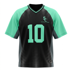 custom football jersey V-<b>Neck</b> Sublimated 100% polyester Quick dry Fabric Short Sleeve Sport Jersey Available At Factory Price - Product Image 1