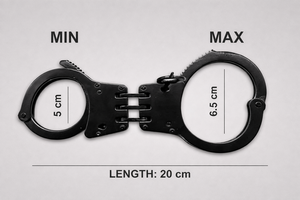 Menottes en acier doux noir de style américain avec 2 clés réglables pour films, drames et jeux de rôle - Product Image 3