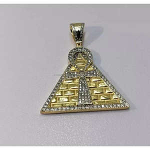 Pendentif Ankh pyramidal glacé en argent sterling 925 avec diamants Moissanite, bijoux Hip Hop - Product Image 1