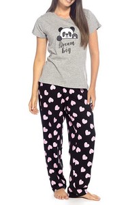 Conjunto de Pijama de Jersey para Mujer, Manga Corta y Pantalón Largo - Product Image 2