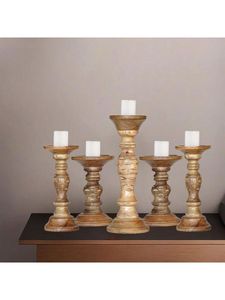 Modern Rustic Long Wooden <b>Candle</b> Stand Holder Handmade Natural Wood <b>Taper</b> <b>Candle</b> Display for Home Decoration and Events - Product Image 4