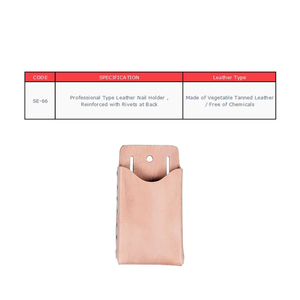 Pochette porte-ongles durable en cuir tanné végétal avec dos riveté sans produits chimiques Sac à outils supporté par la personnalisation OEM - Product Image 3