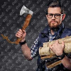 Hand Forged Viking Hammer Axe High Carbon Steel <b>Bearded</b> Tomahawk Vegvisir Hatchet Rose Wood Handle Leather Sheath Gift For Him - Product Image 3