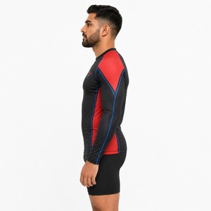 Tissu extensible léger, respirant, à séchage rapide, vêtements de performance athlétique, OEM, rashguard de fitness, t-shirt de compression MMA - Product Image 4