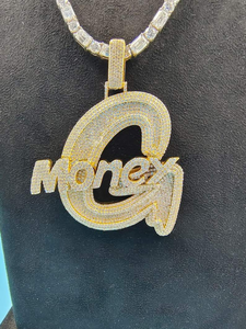 Collar con colgante de nombre estilo hip hop de lujo con incrustaciones de moissanita, joyería en tono dorado para hombres y mujeres - Product Image 6
