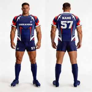 Camiseta de Rugby Personalizada OEM, Ropa Deportiva de Equipo, Sublimación, Secado Rápido, Tejido Transpirable, Logotipo Personalizado, Uniforme de Rugby - Product Image 2