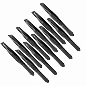 Edelstahl-Pinzette mit spitzer Spitze, rutschfest, gestreift, moderner Stil, langlebig, für die Augenbrauen- und Bartpflege - Product Image 3