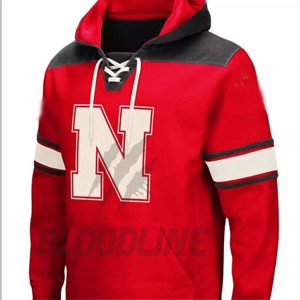 Sweat à capuche de hockey rouge Nebraska Cornhuskers pour homme, manches longues, impression par sublimation, logo sur le devant, fermeture à cordon, qualité supérieure - Product Image 1