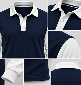 Camiseta de Rugby Personalizada para Hombre, Polo de Manga Larga, Jersey de Rugby de Algodón, Ropa Deportiva, Uniforme de Equipo, Fabricante Mayorista - Product Image 5
