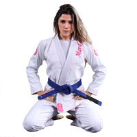 Kimono de BJJ blanc pour homme, coupe classique, 100% coton respirant, logo imprimé par transfert thermique sur la manche droite, TITAN TREAD WEAR, 380g, durable