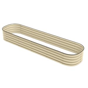 Jardinera Elevada Galvanizada de 2.4 m, Color Blanco Crema, con Borde de Seguridad para Flores y Vegetales, Tamaño Único - Product Image 1